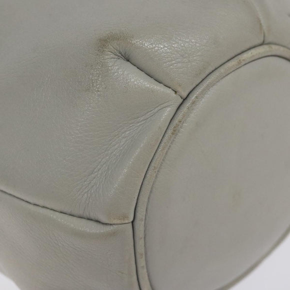 CELINE Shoulder Bag Leather Light Blue Gold Auth 127900