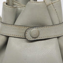 CELINE Shoulder Bag Leather Light Blue Gold Auth 127900-15
