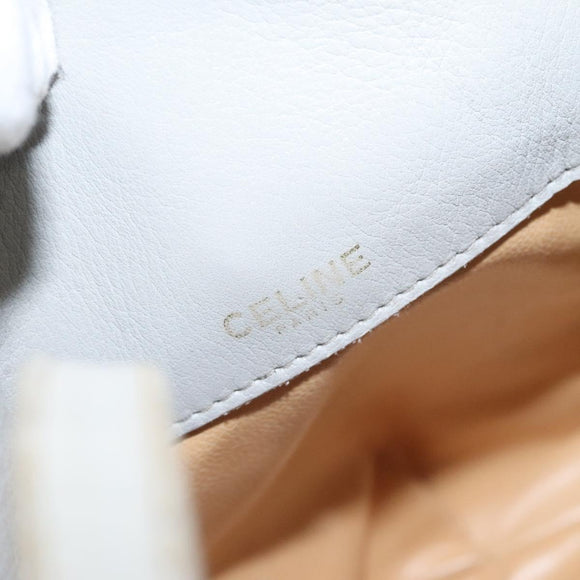 CELINE Shoulder Bag Leather Light Blue Gold Auth 127900