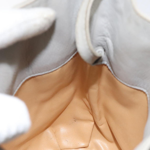 CELINE Shoulder Bag Leather Light Blue Gold Auth 127900