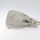 CELINE Shoulder Bag Leather Light Blue Gold Auth 127900-4