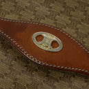 CELINE Macadam Canvas Shoulder Bag Beige Gold Auth 127903-18