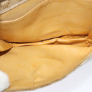 CELINE Macadam Canvas Shoulder Bag Beige Gold Auth 127903-11