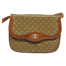 CELINE Macadam Canvas Shoulder Bag Beige Gold Auth 127903-13