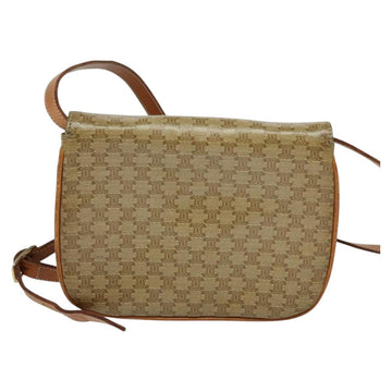 CELINE Macadam Canvas Shoulder Bag Beige Gold Auth 127903 - 0