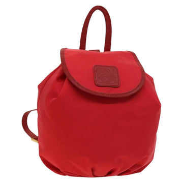 LOEWE Backpack Nylon Red Gold Auth 127904