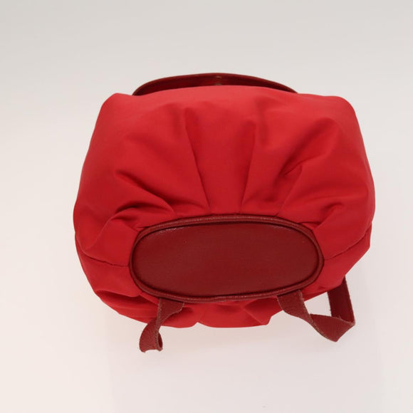 LOEWE Backpack Nylon Red Gold Auth 127904
