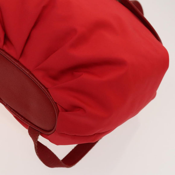 LOEWE Backpack Nylon Red Gold Auth 127904