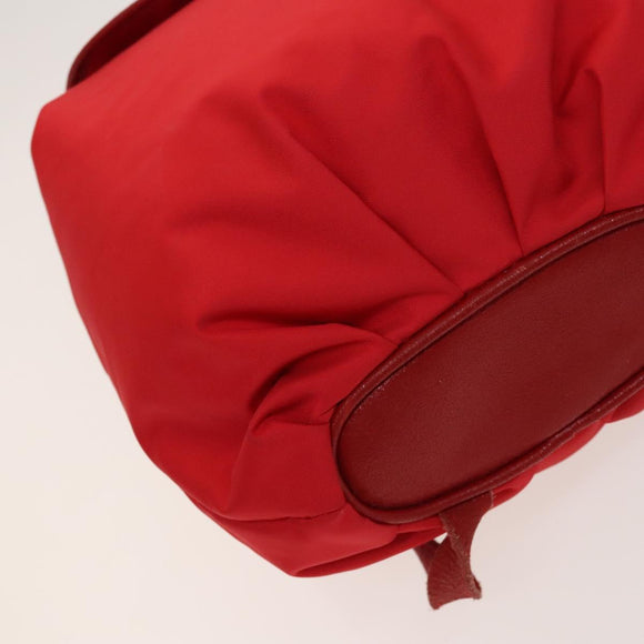 LOEWE Backpack Nylon Red Gold Auth 127904