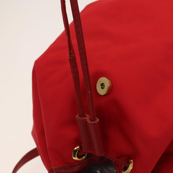 LOEWE Backpack Nylon Red Gold Auth 127904