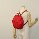 LOEWE Backpack Nylon Red Gold Auth 127904-23