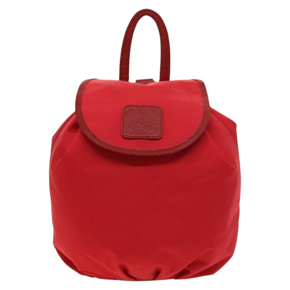LOEWE Backpack Nylon Red Gold Auth 127904