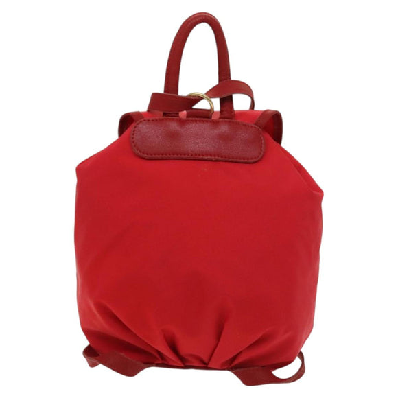 LOEWE Backpack Nylon Red Gold Auth 127904