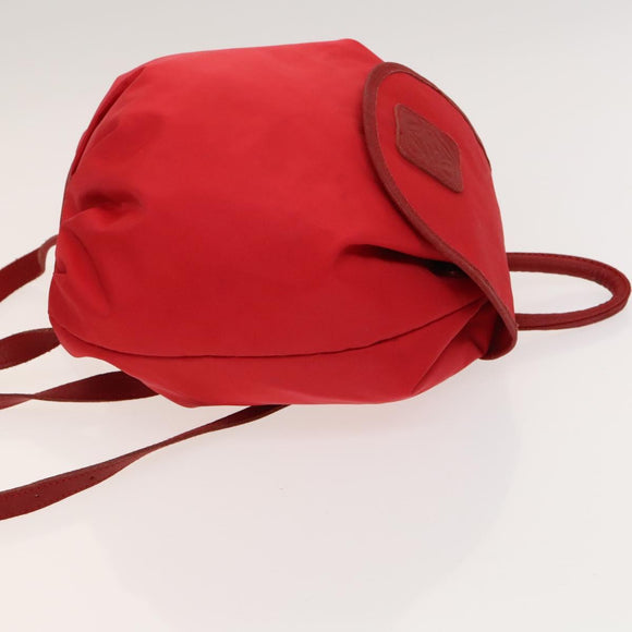 LOEWE Backpack Nylon Red Gold Auth 127904