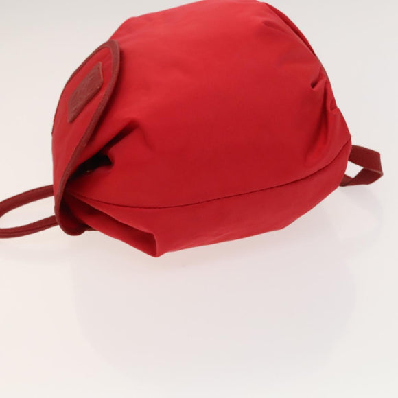 LOEWE Backpack Nylon Red Gold Auth 127904