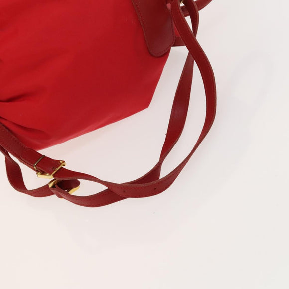 LOEWE Backpack Nylon Red Gold Auth 127904