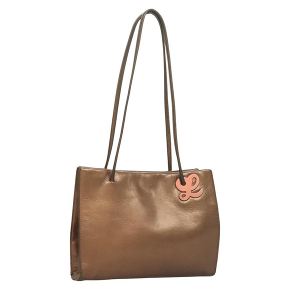 LOEWE Shoulder Bag Leather Brown Auth 127905