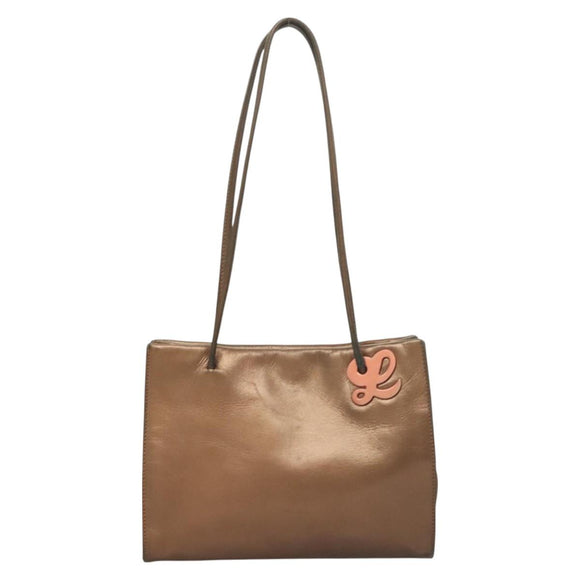 LOEWE Shoulder Bag Leather Brown Auth 127905