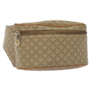 CELINE Macadam Canvas Bum Bag Body Bag Beige Auth 127907-1