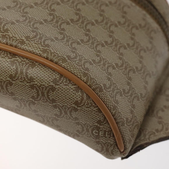 CELINE Macadam Canvas Bum Bag Body Bag Beige Auth 127907