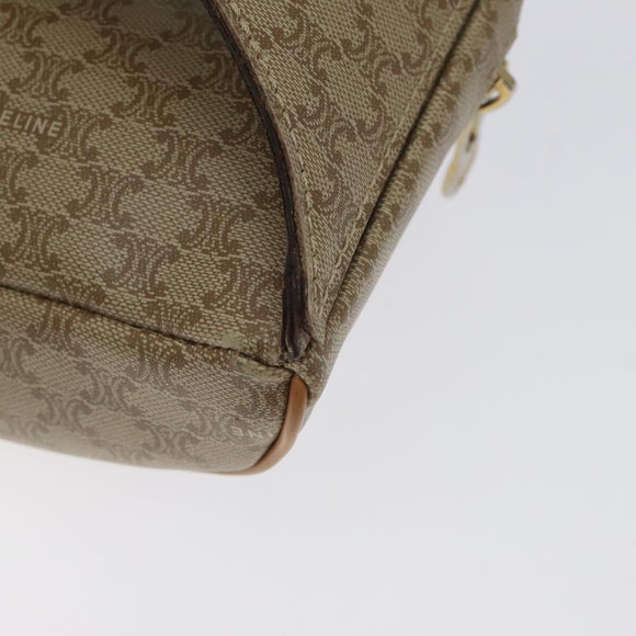 CELINE Macadam Canvas Bum Bag Body Bag Beige Auth 127907