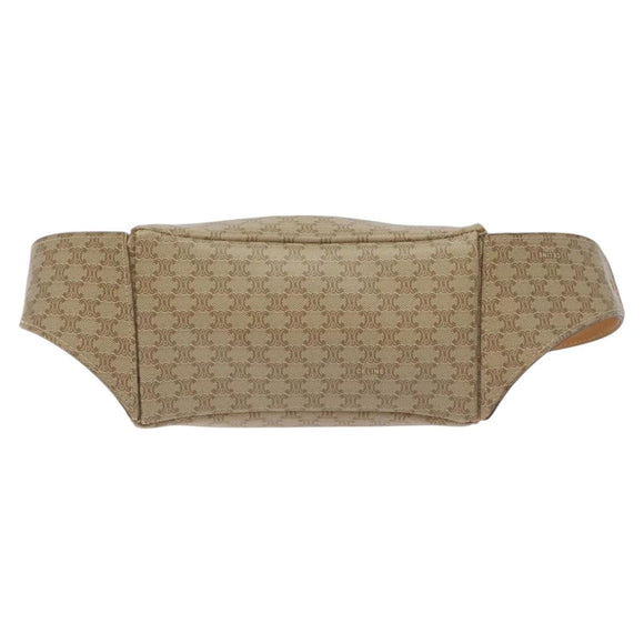 CELINE Macadam Canvas Bum Bag Body Bag Beige Auth 127907