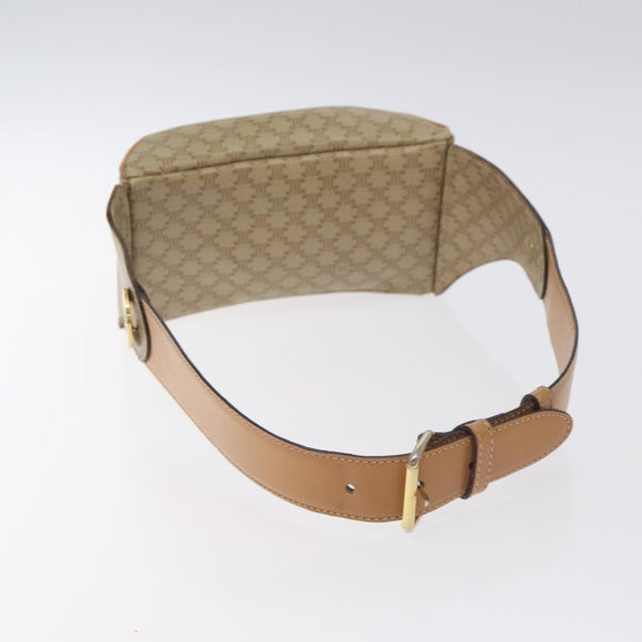 CELINE Macadam Canvas Bum Bag Body Bag Beige Auth 127907