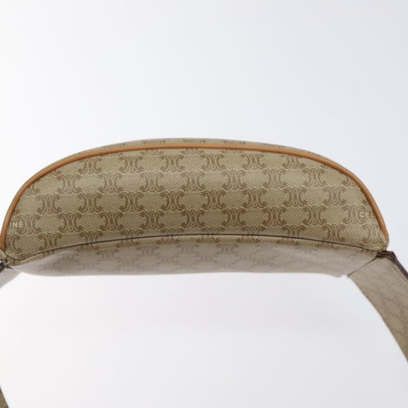 CELINE Macadam Canvas Bum Bag Body Bag Beige Auth 127907
