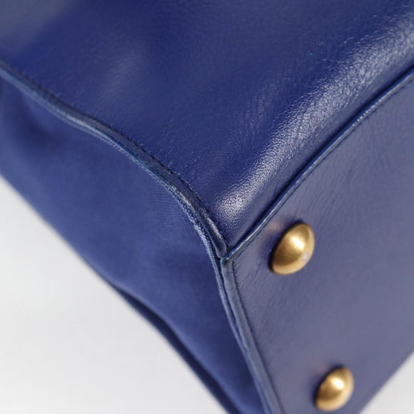 SAINT LAURENT Shoulder Bag Leather 2way Blue Gold 313456 Auth 127908V