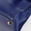 SAINT LAURENT Shoulder Bag Leather 2way Blue Gold 313456 Auth 127908V-9