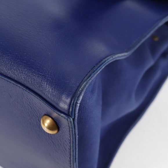 SAINT LAURENT Shoulder Bag Leather 2way Blue Gold 313456 Auth 127908V