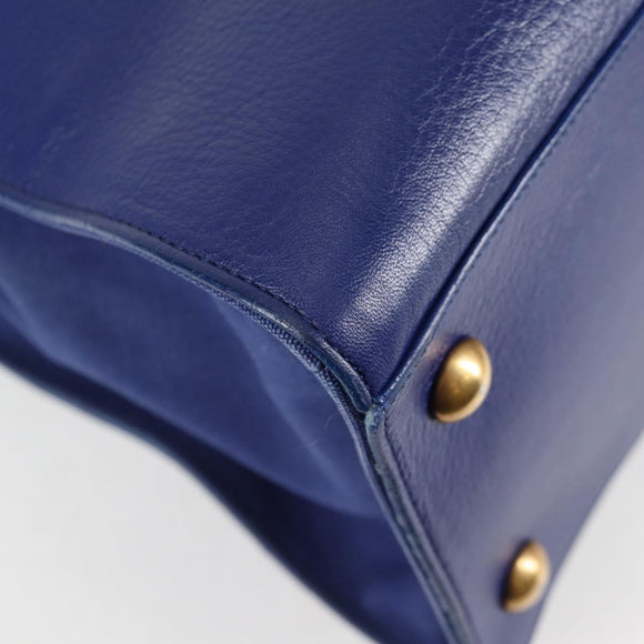 SAINT LAURENT Shoulder Bag Leather 2way Blue Gold 313456 Auth 127908V