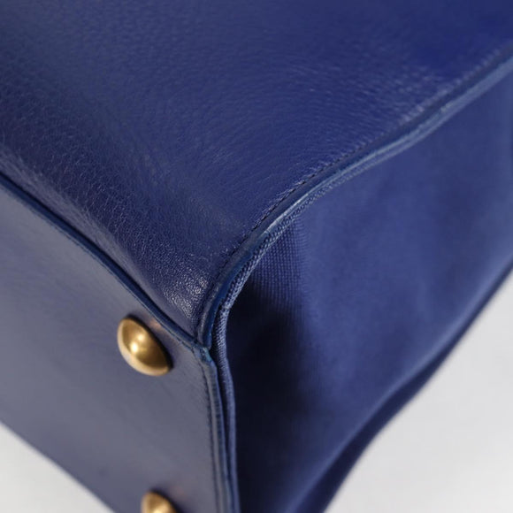 SAINT LAURENT Shoulder Bag Leather 2way Blue Gold 313456 Auth 127908V