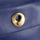 SAINT LAURENT Shoulder Bag Leather 2way Blue Gold 313456 Auth 127908V-17