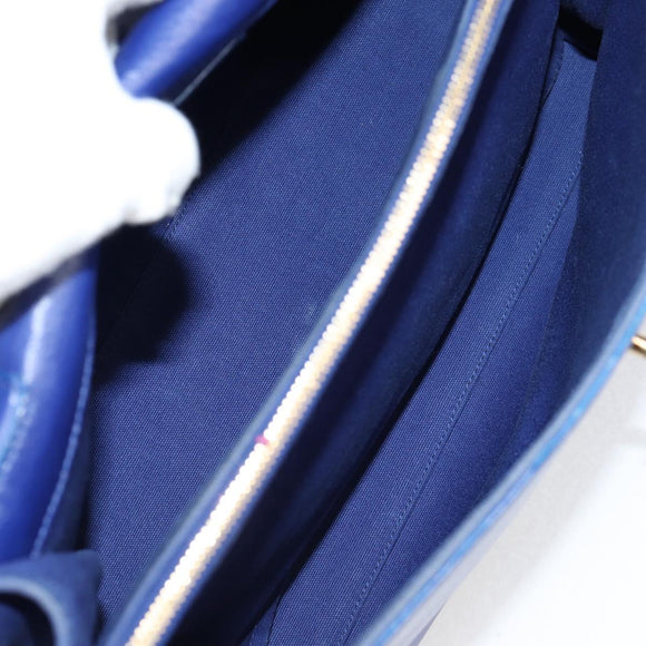 SAINT LAURENT Shoulder Bag Leather 2way Blue Gold 313456 Auth 127908V