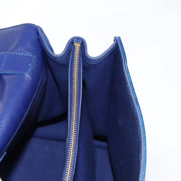 SAINT LAURENT Shoulder Bag Leather 2way Blue Gold 313456 Auth 127908V