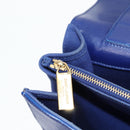 SAINT LAURENT Shoulder Bag Leather 2way Blue Gold 313456 Auth 127908V-21