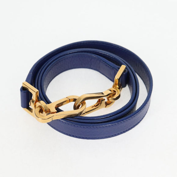 SAINT LAURENT Shoulder Bag Leather 2way Blue Gold 313456 Auth 127908V