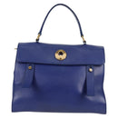 SAINT LAURENT Shoulder Bag Leather 2way Blue Gold 313456 Auth 127908V-13