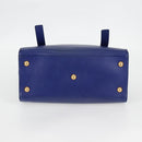 SAINT LAURENT Shoulder Bag Leather 2way Blue Gold 313456 Auth 127908V-5