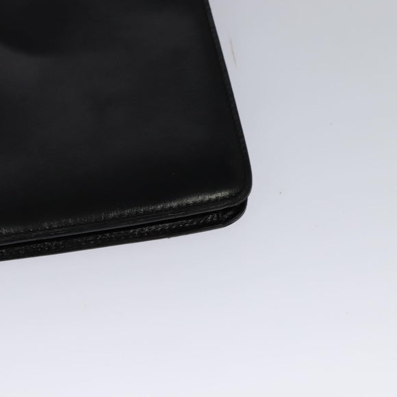 CELINE Shoulder Bag Leather Black Gold Auth 127909