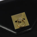 CELINE Shoulder Bag Leather Black Gold Auth 127909-14