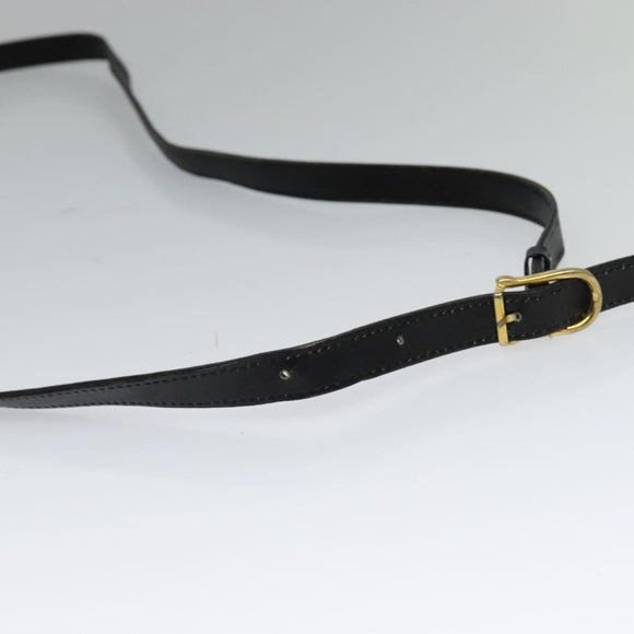 CELINE Shoulder Bag Leather Black Gold Auth 127909