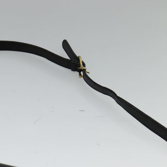 CELINE Shoulder Bag Leather Black Gold Auth 127909