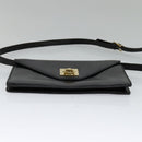 CELINE Shoulder Bag Leather Black Gold Auth 127909-9