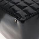 CHANEL Choco Bar Hand Bag Enamel Black Silver CC Auth 127910-10