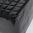 CHANEL Choco Bar Hand Bag Enamel Black Silver CC Auth 127910-11