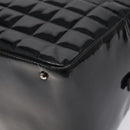 CHANEL Choco Bar Hand Bag Enamel Black Silver CC Auth 127910-12