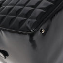 CHANEL Choco Bar Hand Bag Enamel Black Silver CC Auth 127910-13