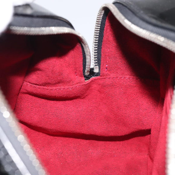 CHANEL Choco Bar Hand Bag Enamel Black Silver CC Auth 127910